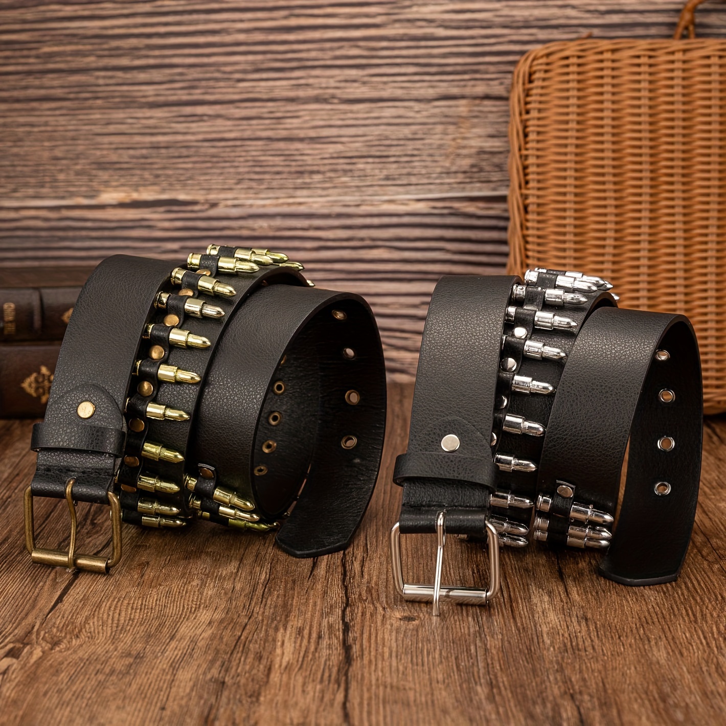 Mens Punk Fashion Bullet Belt Rivets Rock Decoration Belt - Jewelry &  Accessories - Temu