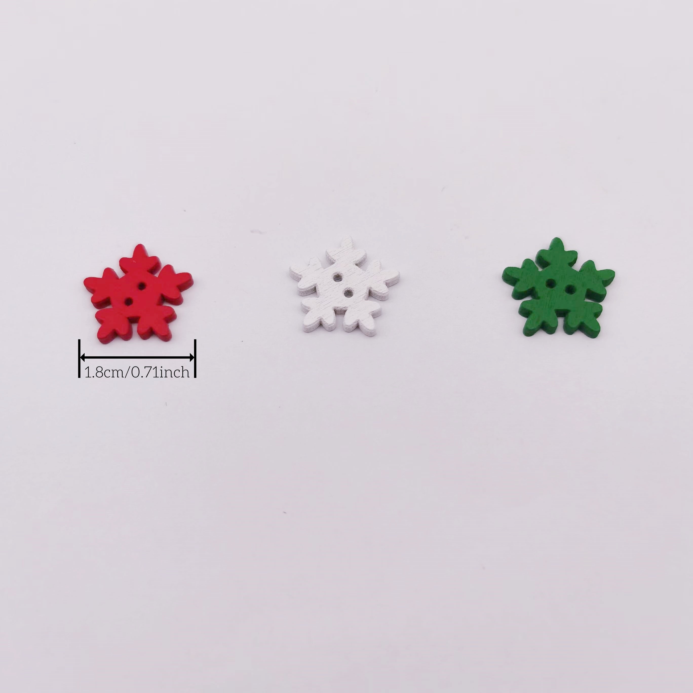 50/100pcs/lot snowflake buttons Xmas snowflake Wood chip Handmade