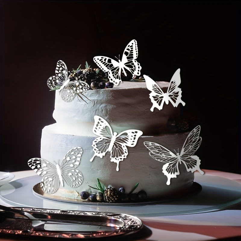 12 pièces Décoration de gâteau design papillon