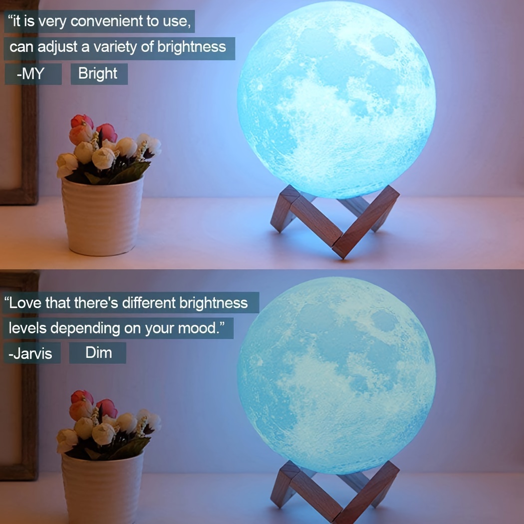 Regalos para Amigo 2 Colores Foto Personalizada Lámpara Luna 3D