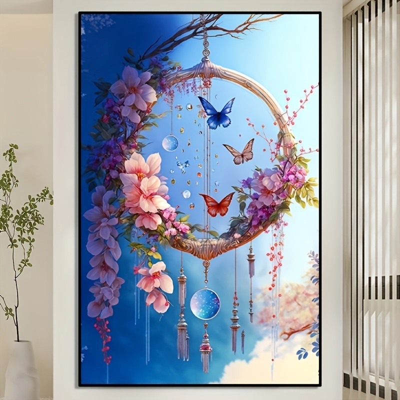 Diy Artificial Diamond Painting Catcher Wind Chime Butterfly - Temu