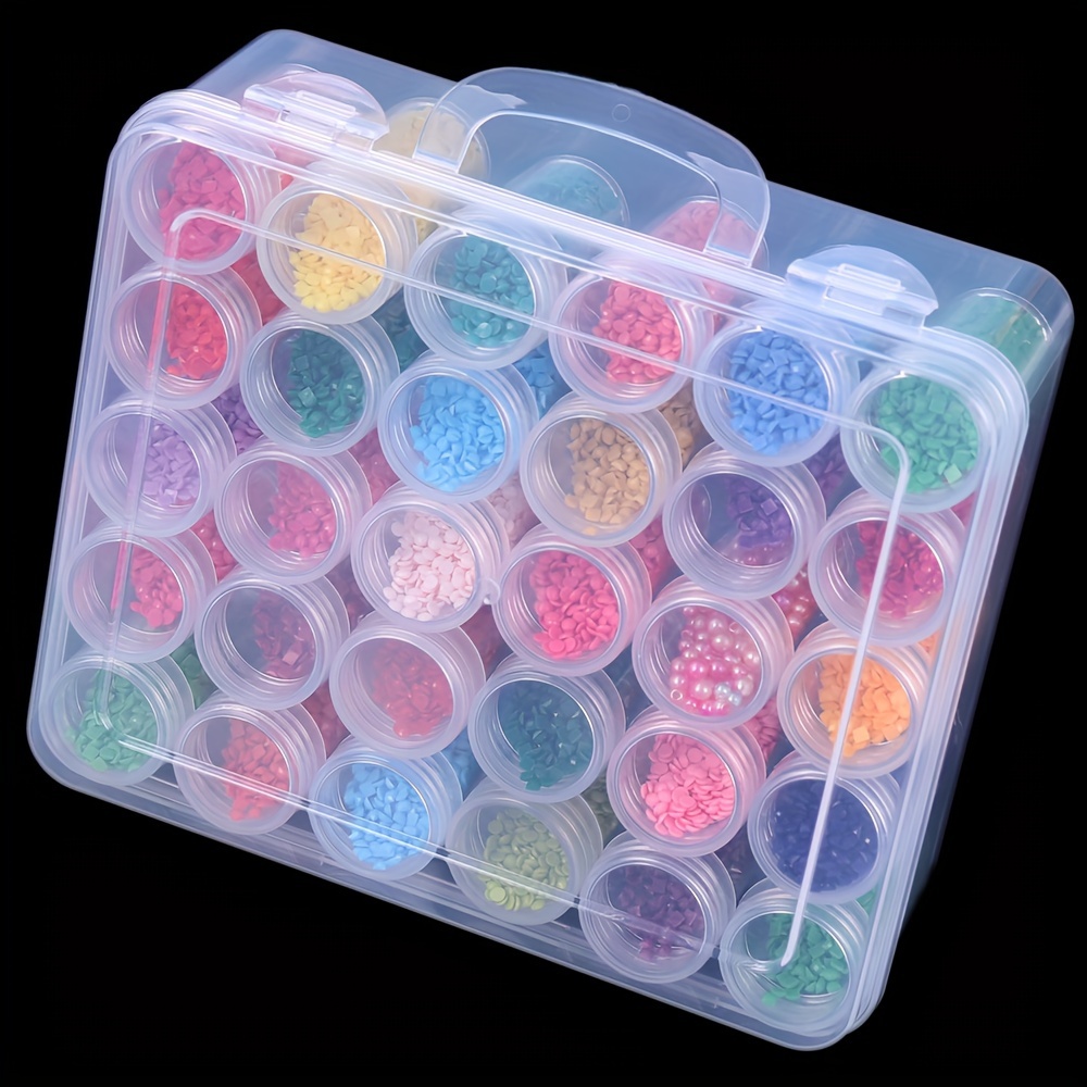

30/60 Bottles New Round Bottle Diamond Painting Storage Box Square Beads Rice Beads Container Collection Jewelry Nail Storage Box