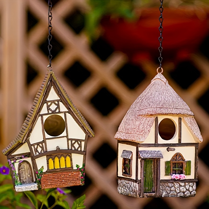 2 pièces maison d'oiseau pour jardin ou extérieur, nichoirs à oiseaux  suspendus
