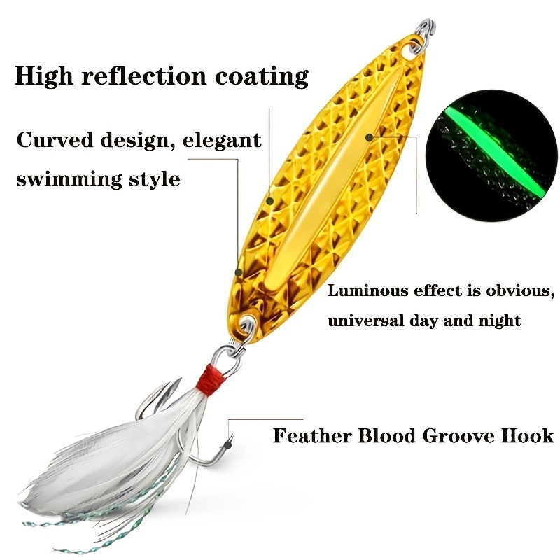 Luminous Spinner Spoon Fishing Lure Night Tackle - Temu