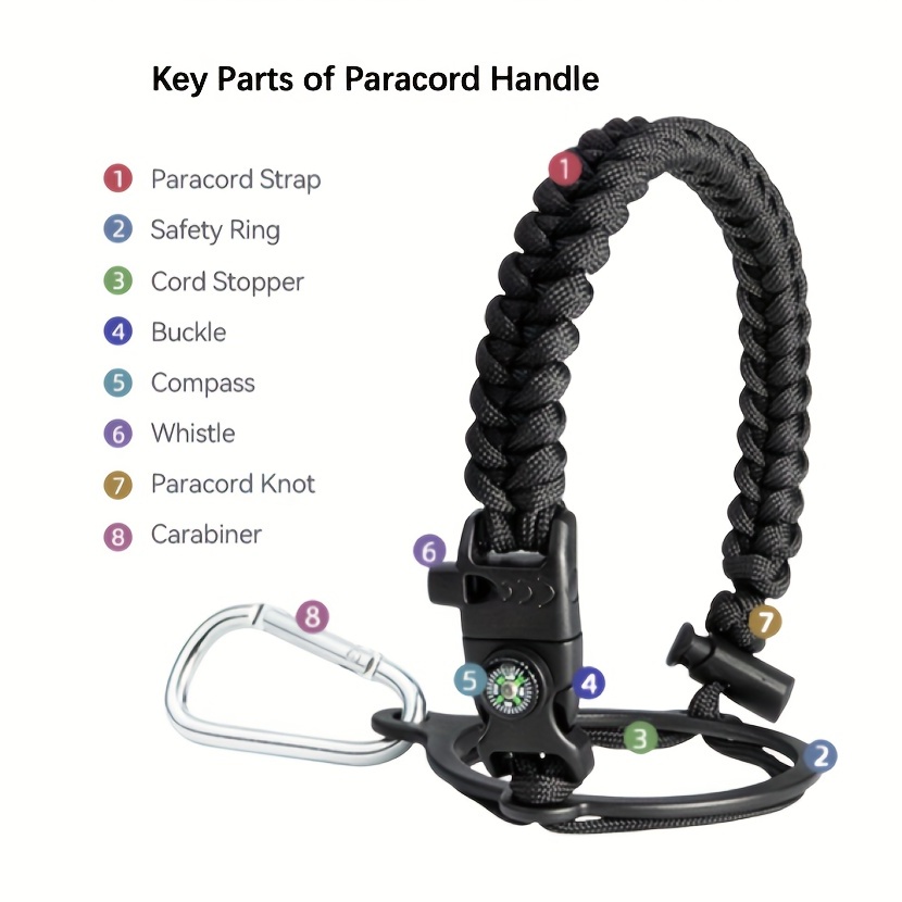 Paracord Handle Wide Mouth Watter Bottles Safety Ring - Temu