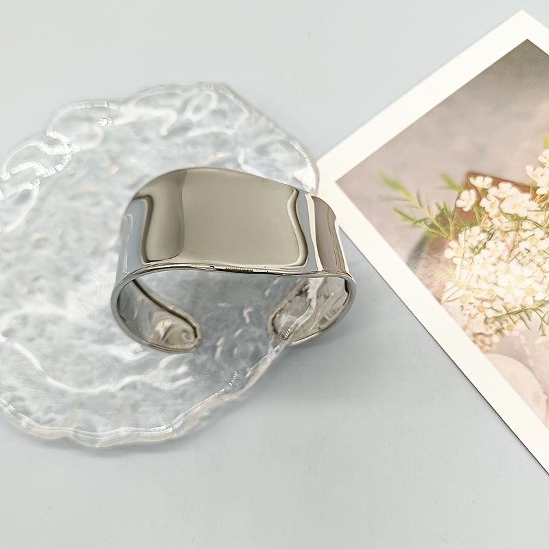 Vintage Silver Plated Open Cuff Bracelet, Irregular Design
