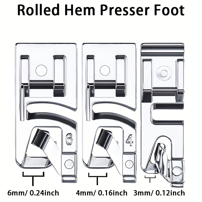 Narrow Rolled Hem Sewing Machine Presser Foot Set Suitable For