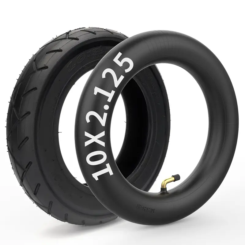 10x2.125 Tire And Inner Tube, For Electric Scooter Tire Replacement Wheels  With 0° Valve Stem For 10 Inch Tires With 6inch Rims