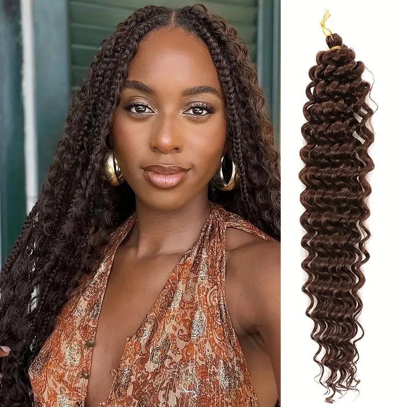 20 Inch Ocean Wave Crochet Hair Synthetic Braiding Hair Extensions for Women