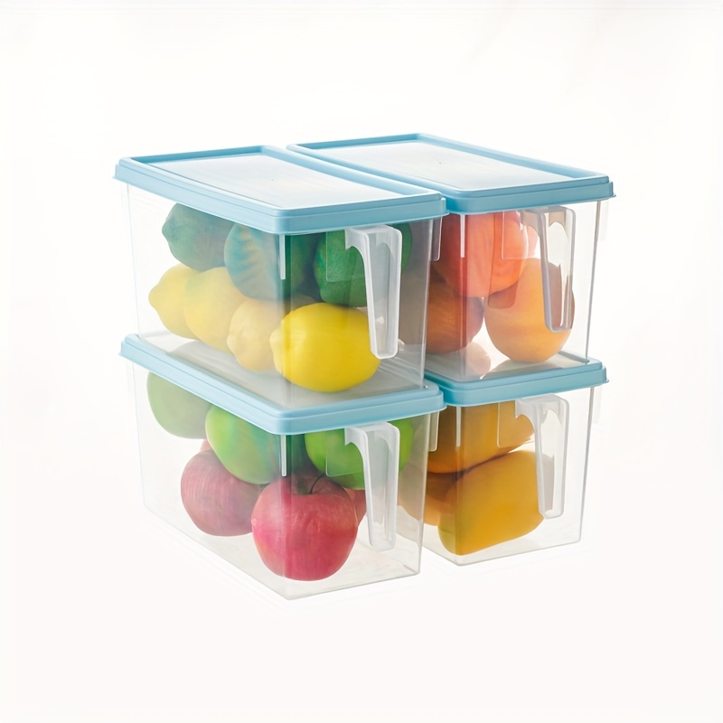 1pc Refrigerator Storage Box With Handle And Lid, Plastic Sealed Food Fruit  Organizer Container, Moisture-proof And Insect-proof