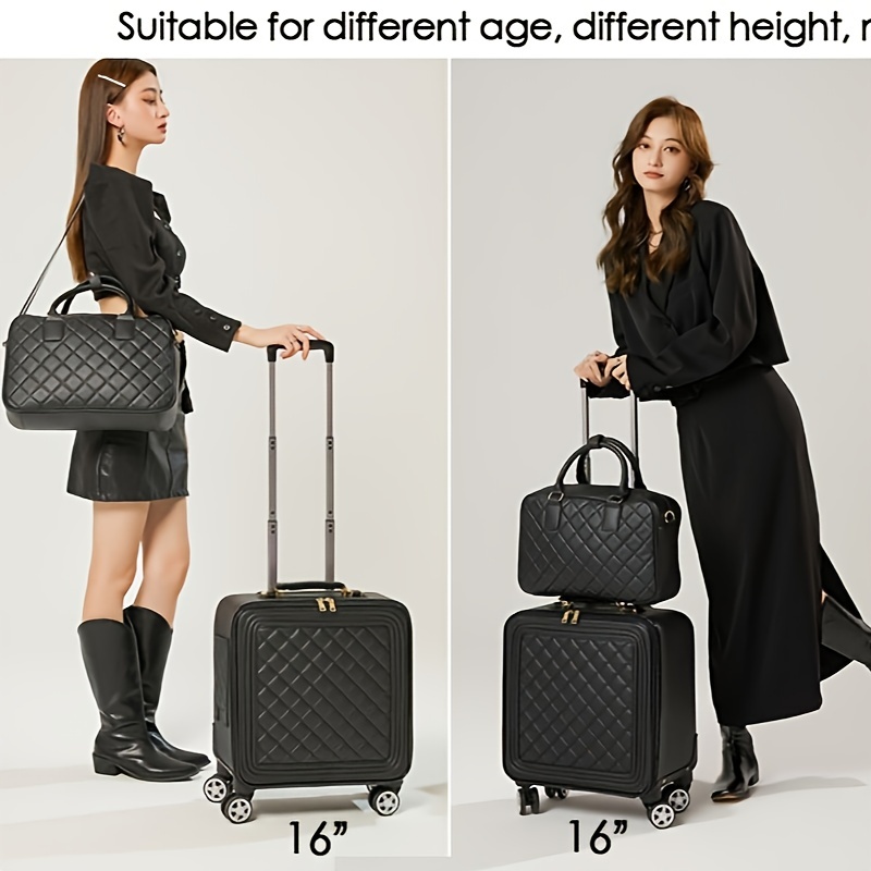 Portable Large Capacity Luggage Suitcase Set Argyle Quilted - Temu