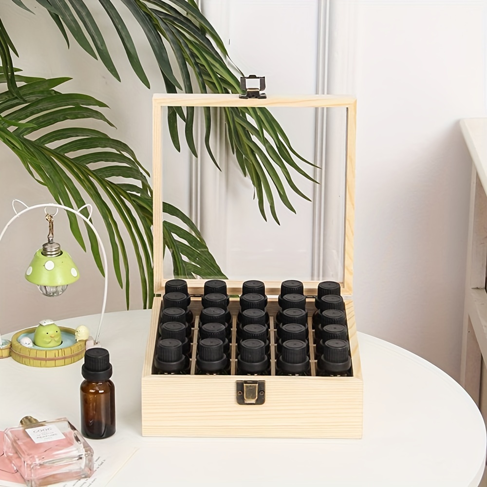Essential Oil Wooden Storage Box Can Hold 25 Bottles - Temu