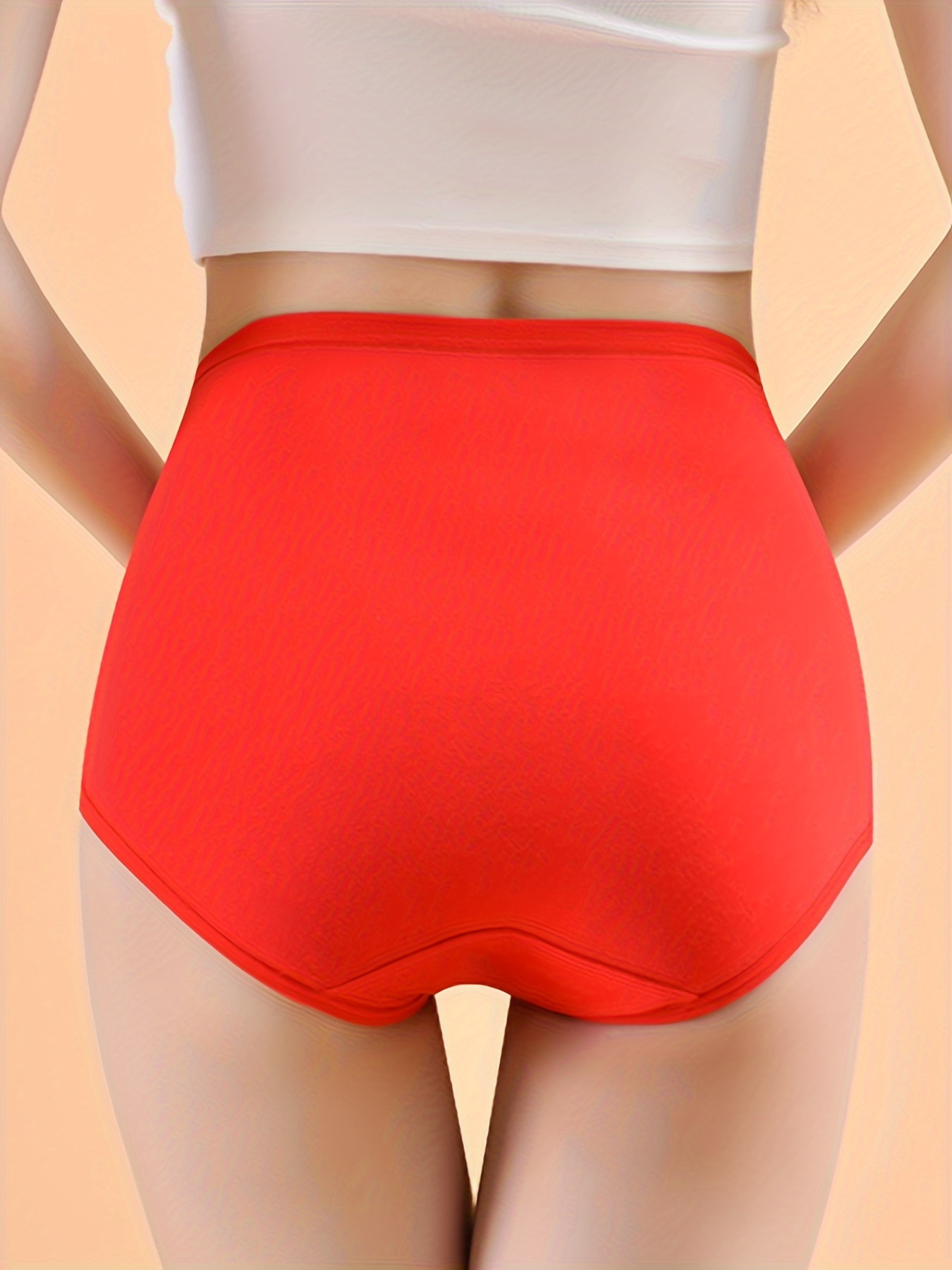 New Year's high-waist animal year big red underwear for women
