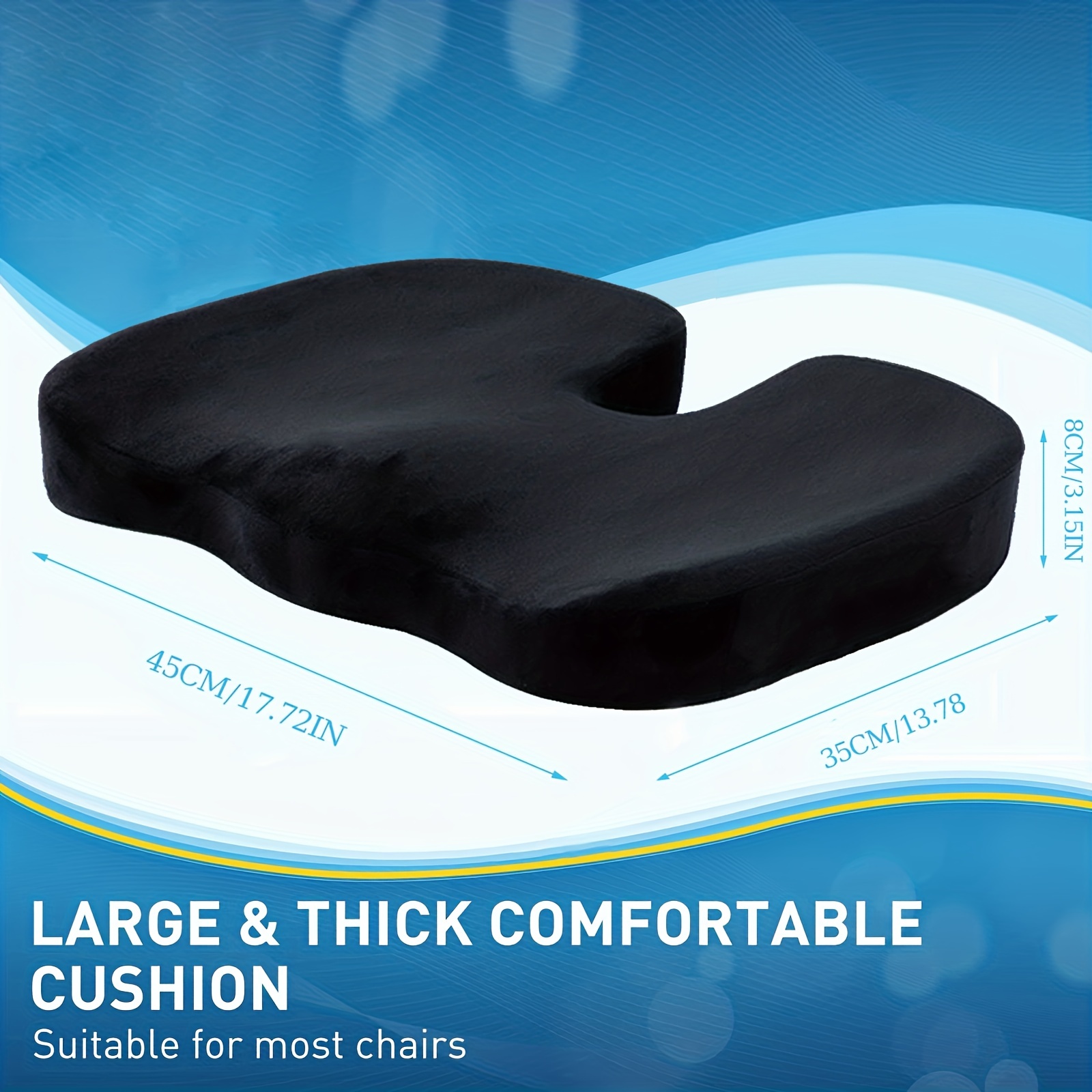 Memory Foam Seat Cushion Orthopedic Coccyx Support Cushions Office Chair  Waist Back Lumbar Relief Cushion Car Seat Hip Massage Pad Set - Temu Austria