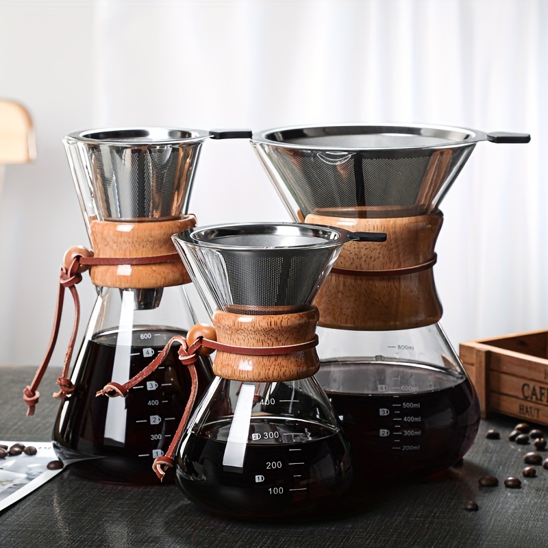 Stainless Steel Dripper With Base Pour over Coffee - Temu