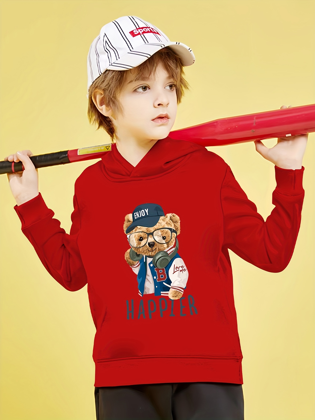 SUDADERA DE NIÑO ROJA OSO