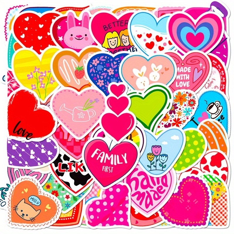 Shiny Cute Heart Stickers Romantic Love Valentine's - Temu