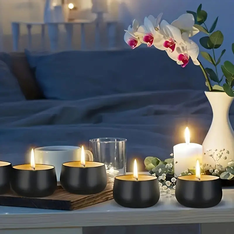 Round Metal Candle Jars With Lids, Portable Empty Storage