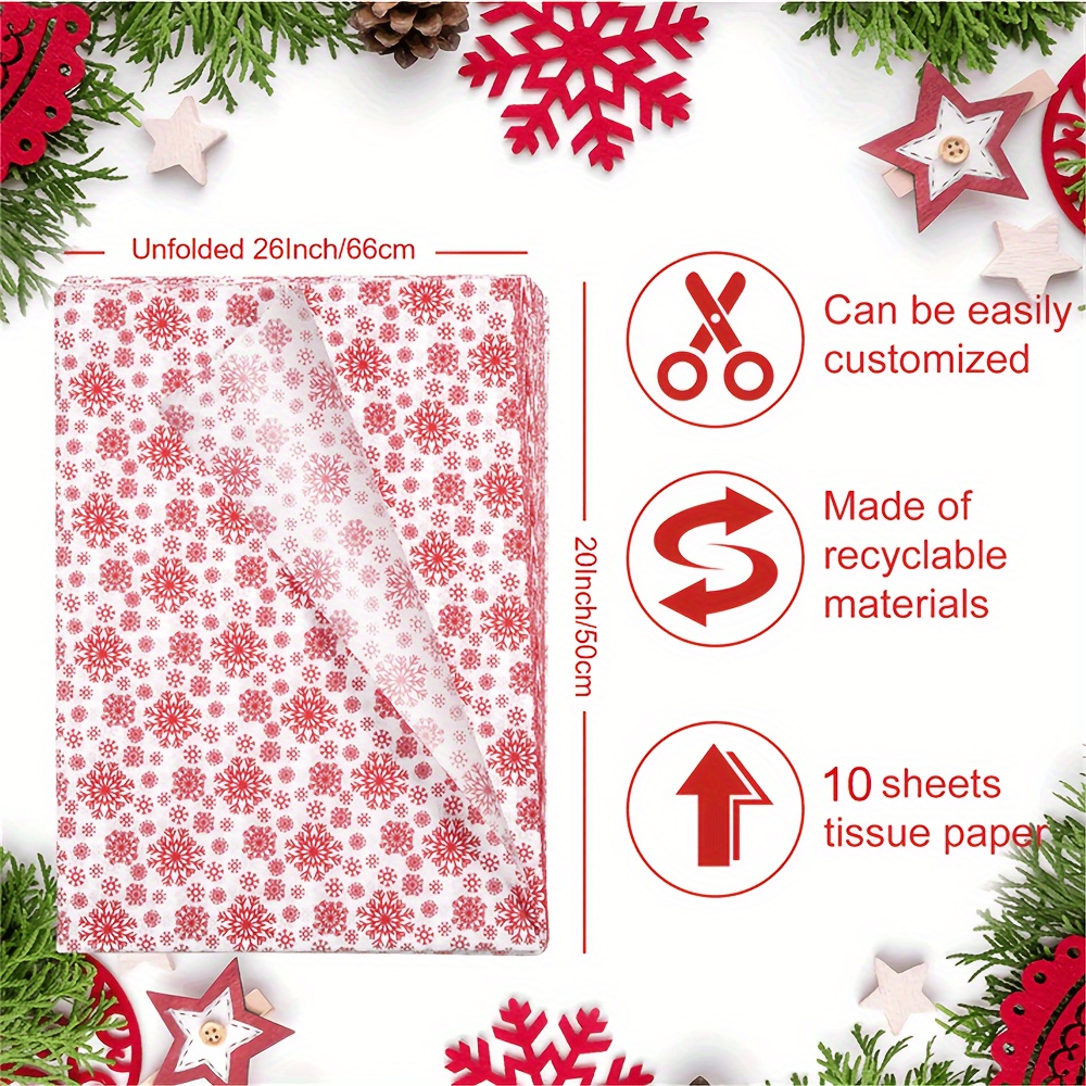 Snowflake Print Wrapping Tissue Paper Christmas New Year - Temu