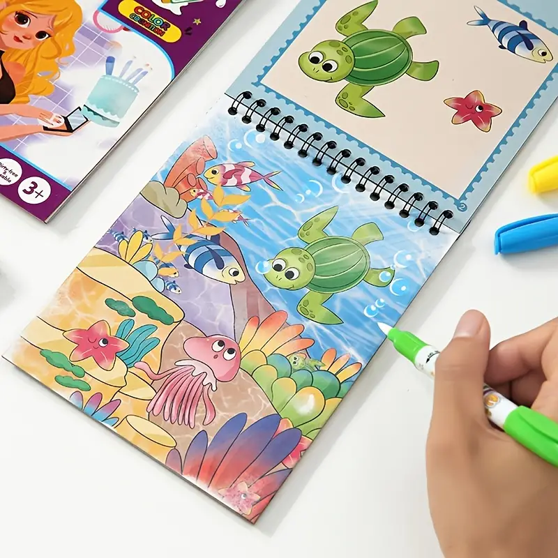Water Coloring Books For Toddlers Reusable Magic Paint - Temu