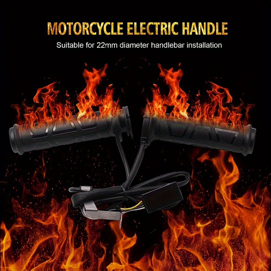 IZTOSS Motorcycle Electric Heating Handlebar Warmer, Scooter USB Heated  Grips Covers Handlebar 7/8''-11/5''(22-30mm) Warmer Sleeves, Handlebar with  Switch Control