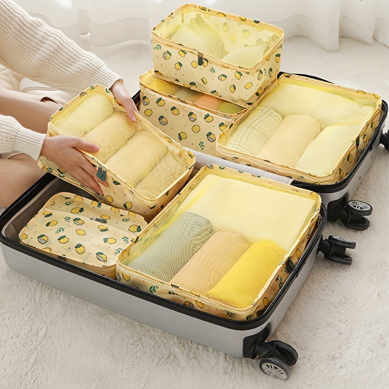 7pcs Set Travel Packing Cubes Set, Portable Travel Storage Bag