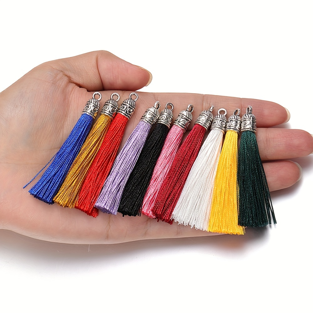 Silk Tassel Charms Brush Tassels Antique Silver Diy - Temu Canada