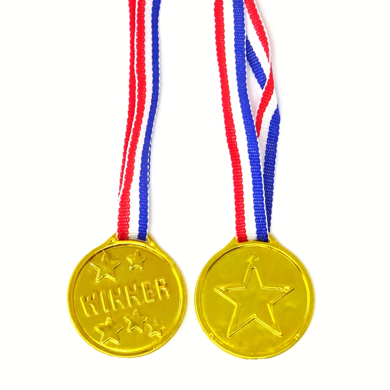 Medallas de Ganadores de Plástico de Oro para Niños Ganadores del Día del  Deporte Premios Party Bag para Juegos al Aire Libre para Niños