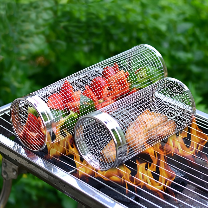 2 Pièces Panier de Barbecue en Acier Inoxydable, Panier À Légumes