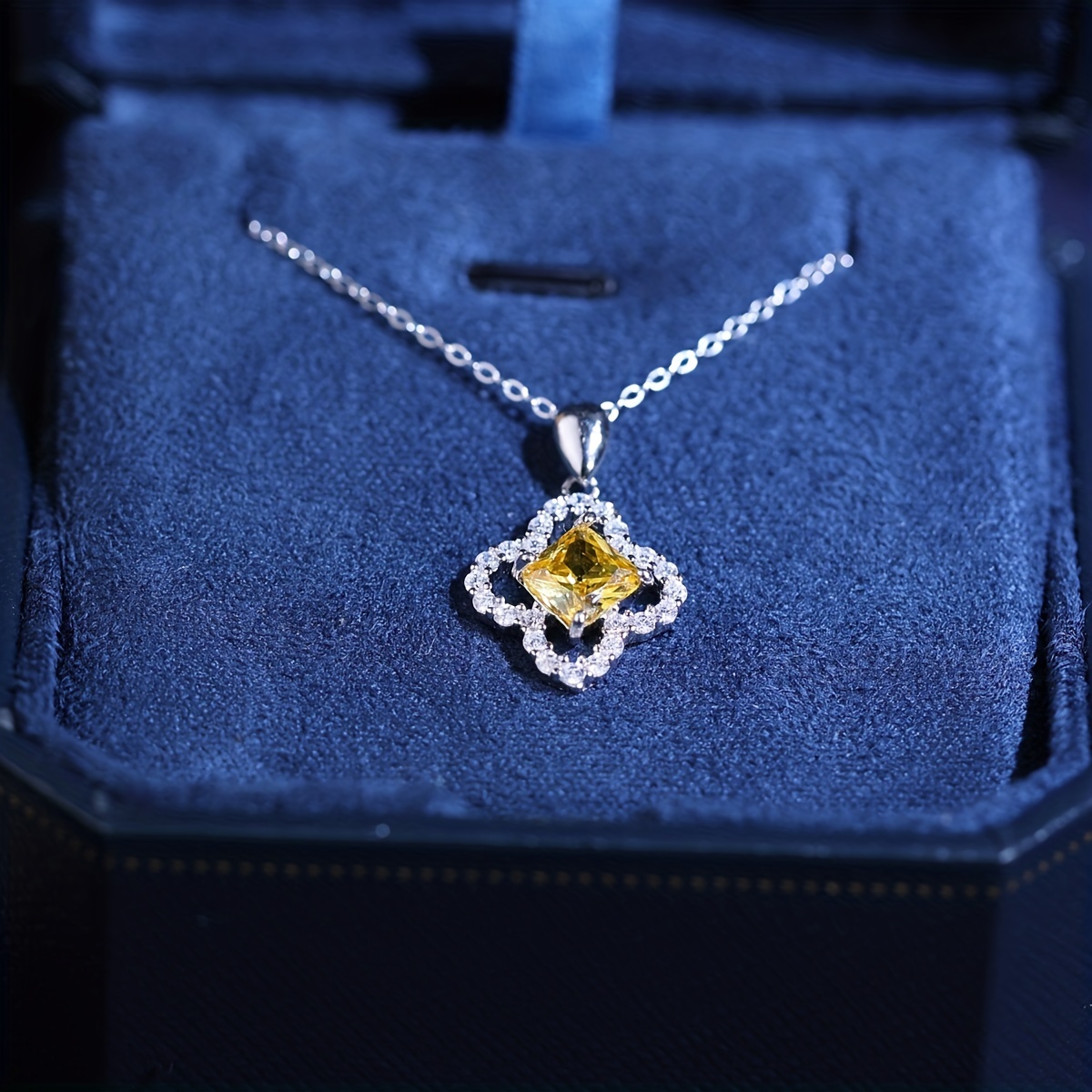 Sapphire and Diamond Four-Leaf Clover Pendant