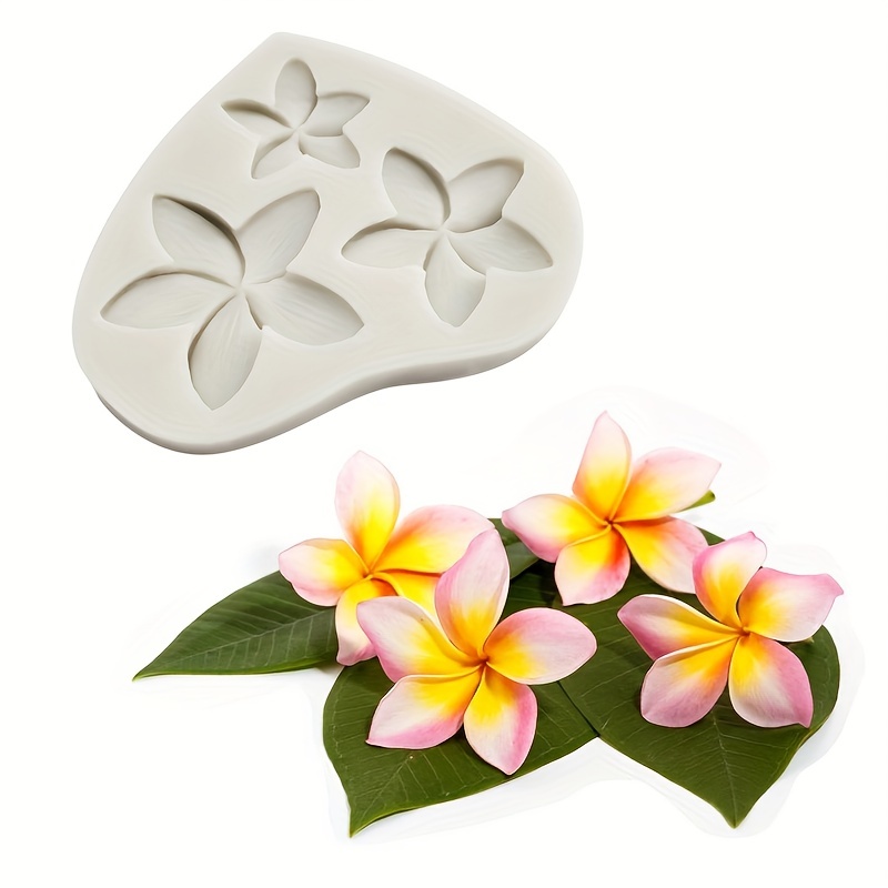 6 Pieces Plumeria Flower Floral Silicone Mold Frangipani Flower Chocolate  Mold Pink Silicone Flower Molds Non Stick Plumeria Candy Mold Frangipani