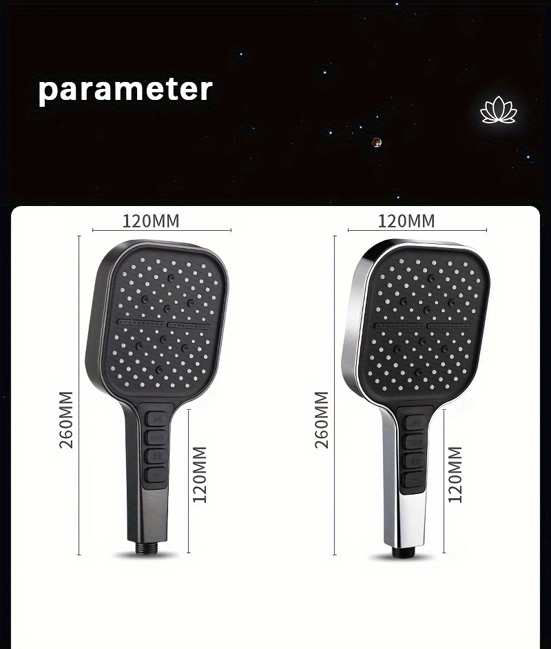 high pressure shower head with handheld 7 mode shower heads with 59 extra long stainless steel hose adjustable bracket   tile pets Product details 10