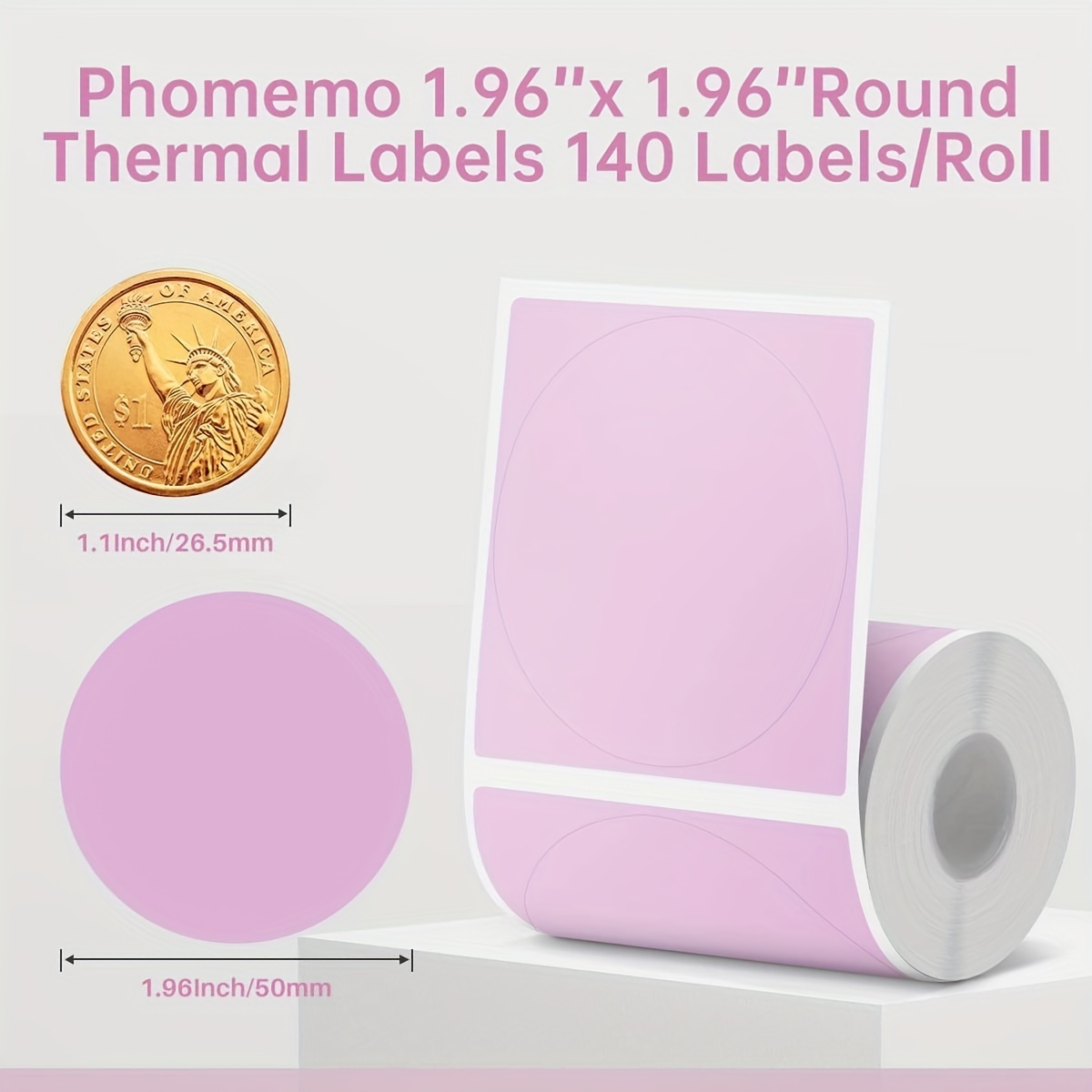 Phomemo Self Adhesive Photo Pink Paper Transparent Thermal Pink