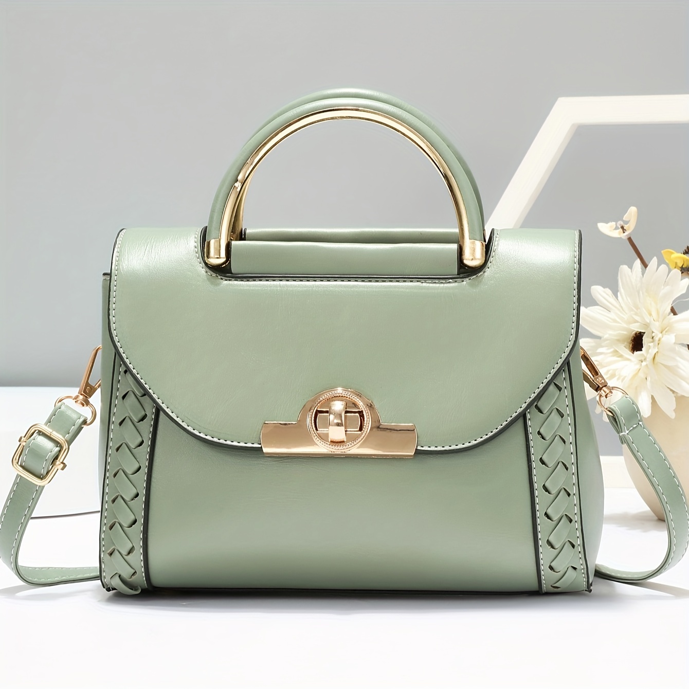 1pc Casual Large Capacity Pu Contrast Color Simple Fashion Single Shoulder  Bag, Suitable For Women Daily Use, Dating Gift