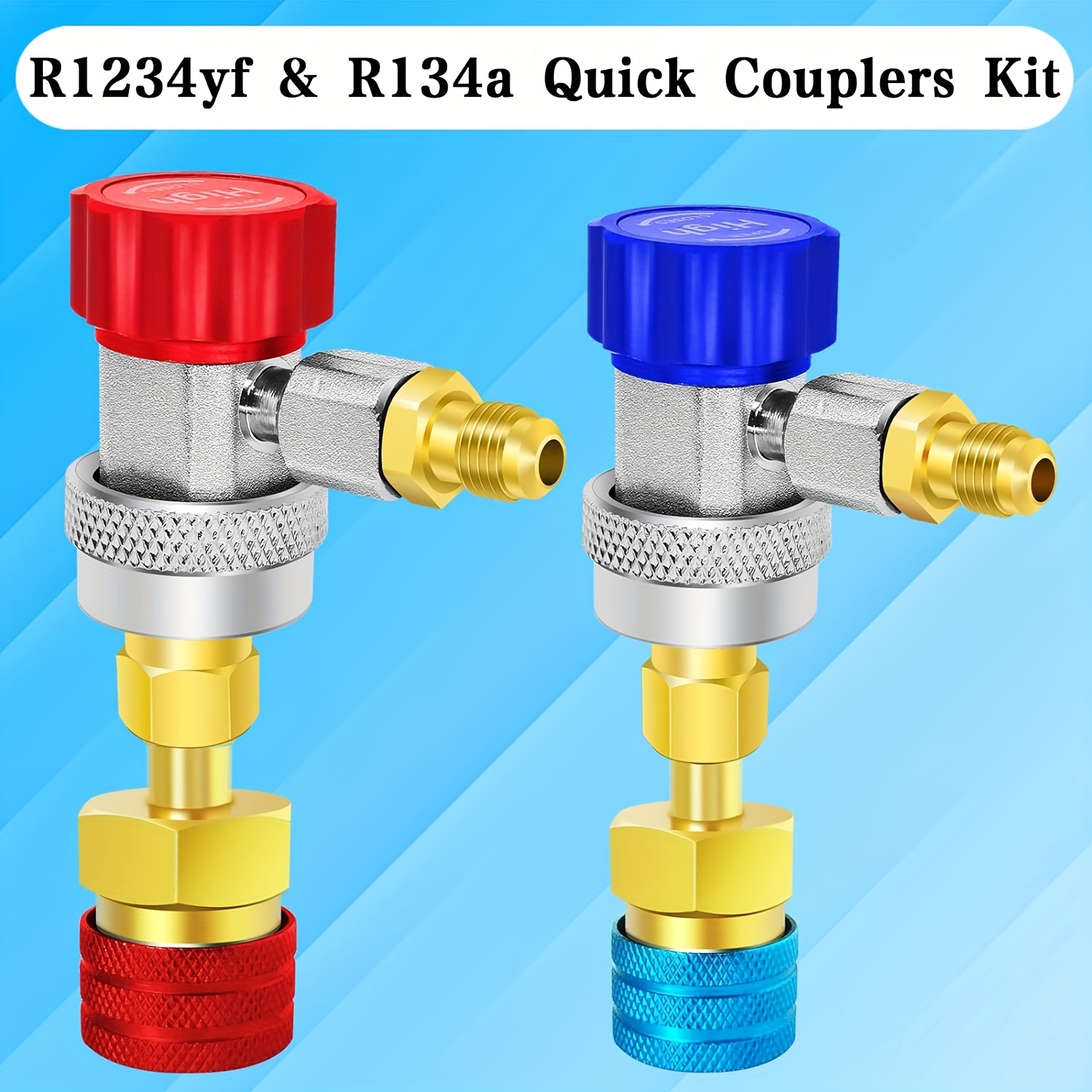 R1234yf Fitting, Air Conditioning Coupler Adapter - Low Side Quick Coupler Adapter  R1234YF to R134A Car Air