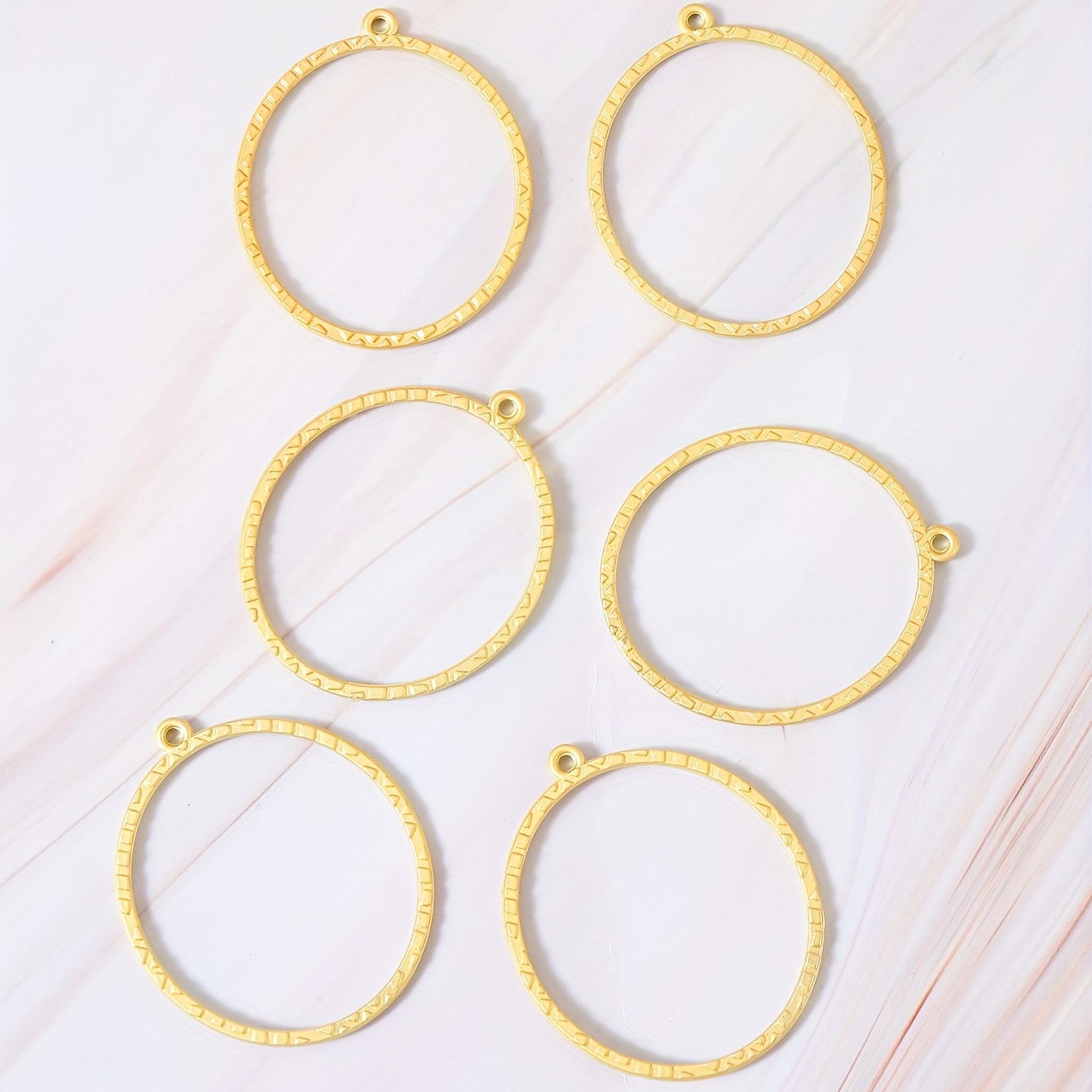 Round Earring Hoops Hollow Earrings Loops Gold plated Diy - Temu