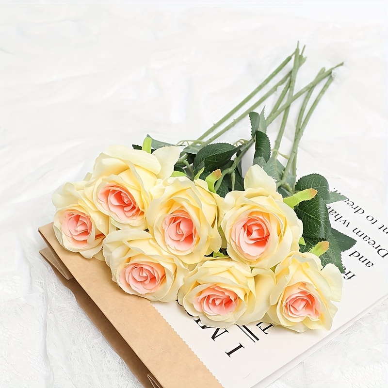 Artificial Silk Rose Flower Single Stem Lifelike Vintage - Temu