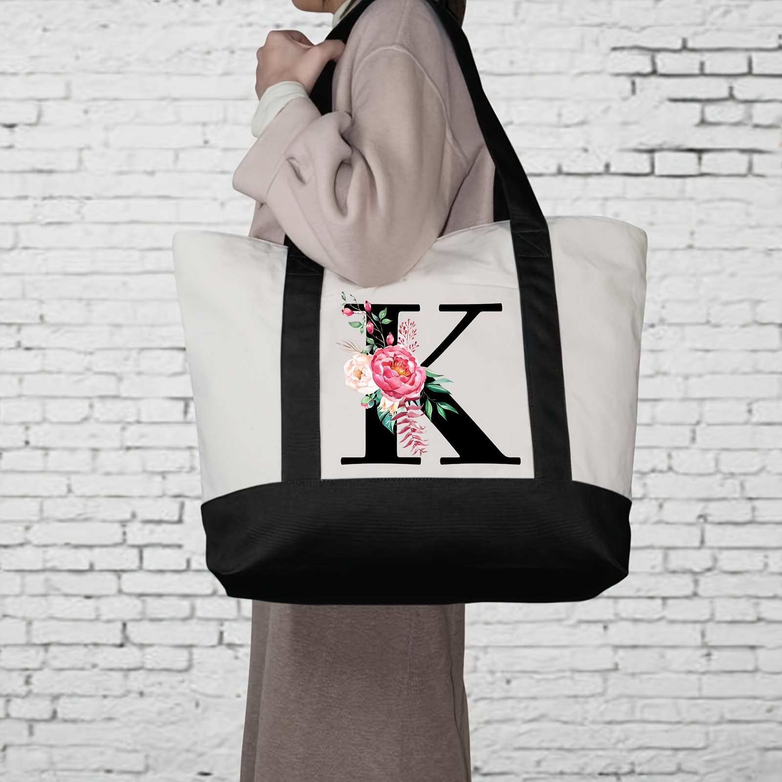 Women's Letter Print Large Capacity Tote Bag