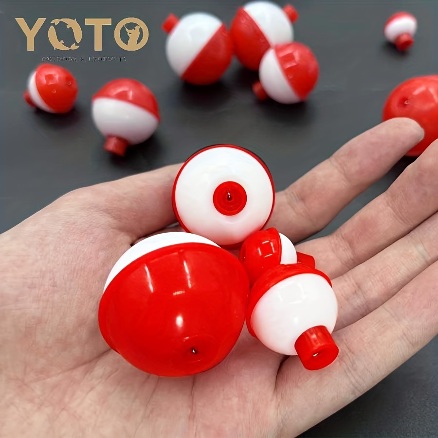 Yoto Red And White Fishing Floats 4 Size Abs Hard Fishing - Temu