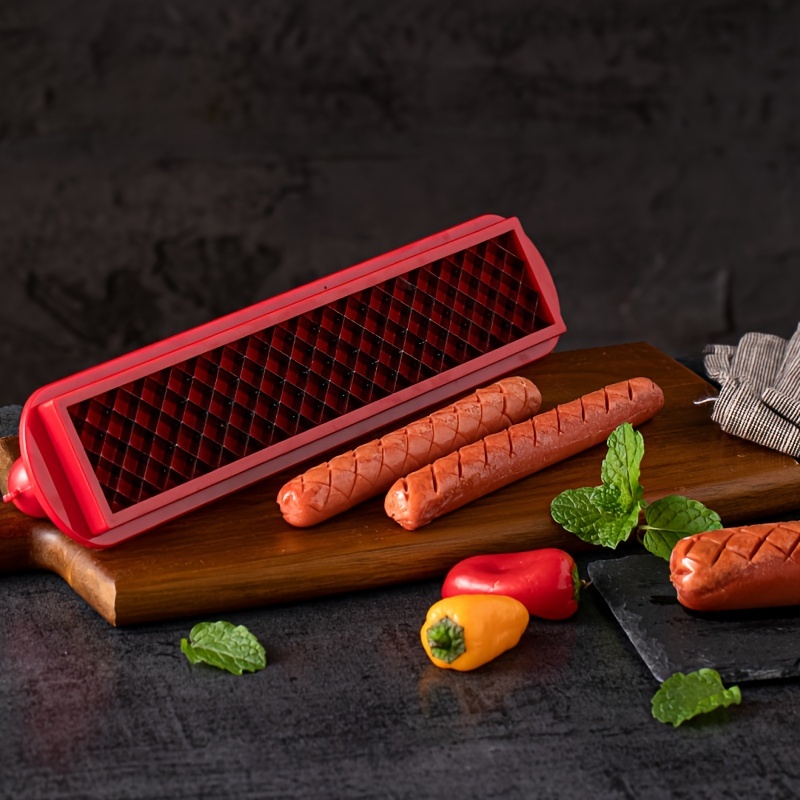 Sausage Hot Dog Texturer Slicer Barbecue Bbq Hotdog Cutter Pattern Ham  Slicer Stainless Steel Cutting Knife Kitchen Tool Camping