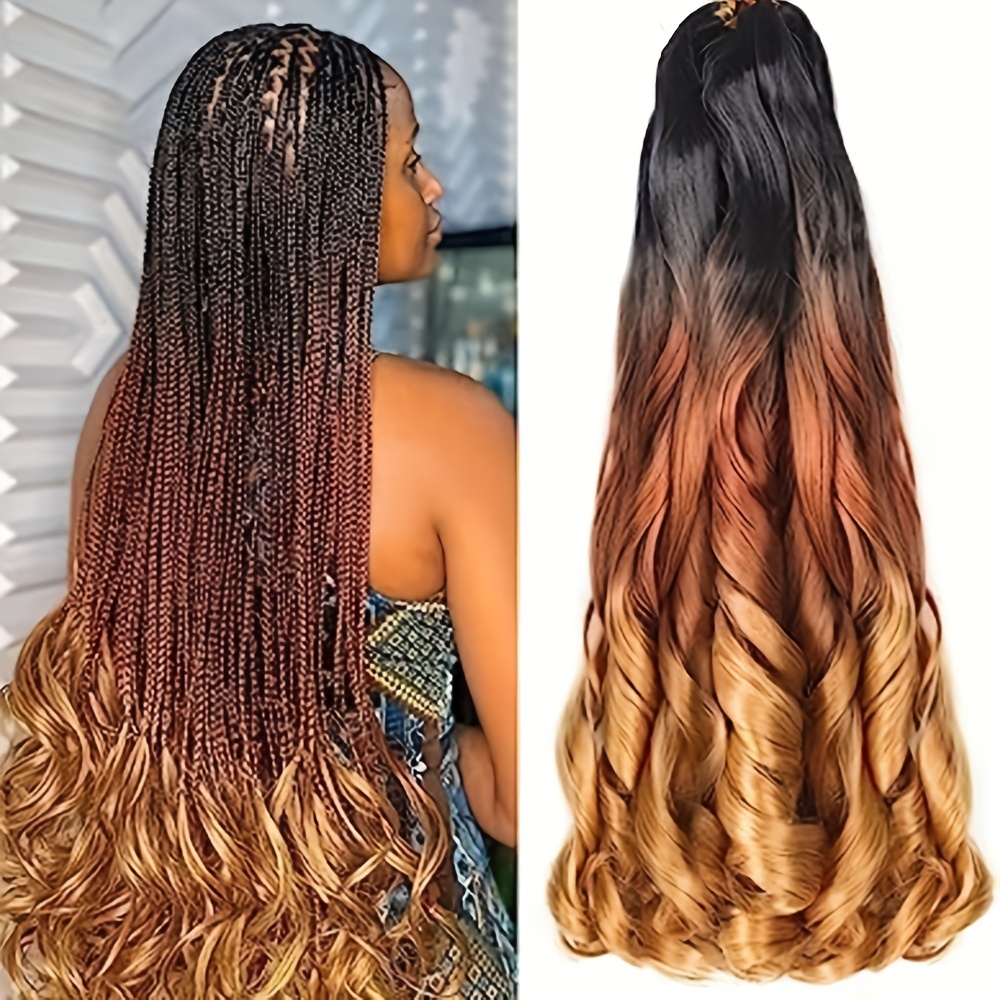 Ombre Blonde French Curly Braiding Hair 8packs 26inch 27/613 Color Pre
