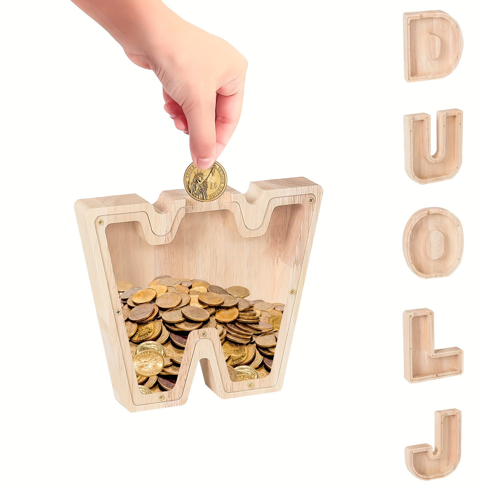 Caja de madera para dinero con forma cuadrada con mini candado de  almohadilla | Alcancía hecha a mano | Ideas de regalos para niños y adultos  | Caja