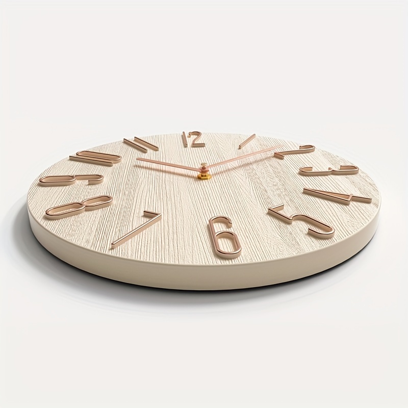 Reloj de pared de madera grande, reloj digital silencioso moderno para  dormitorio, cocina, belleza minimalista de pared de vidrio artesanal única,  sin tictac, 16 -  España