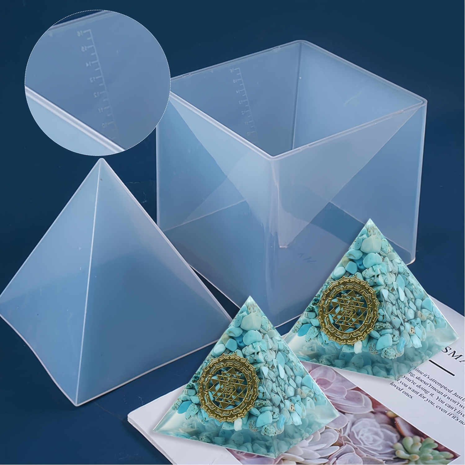 3pcs Large Resin Molds For DIY Jewelry Making Orgone Pyramid