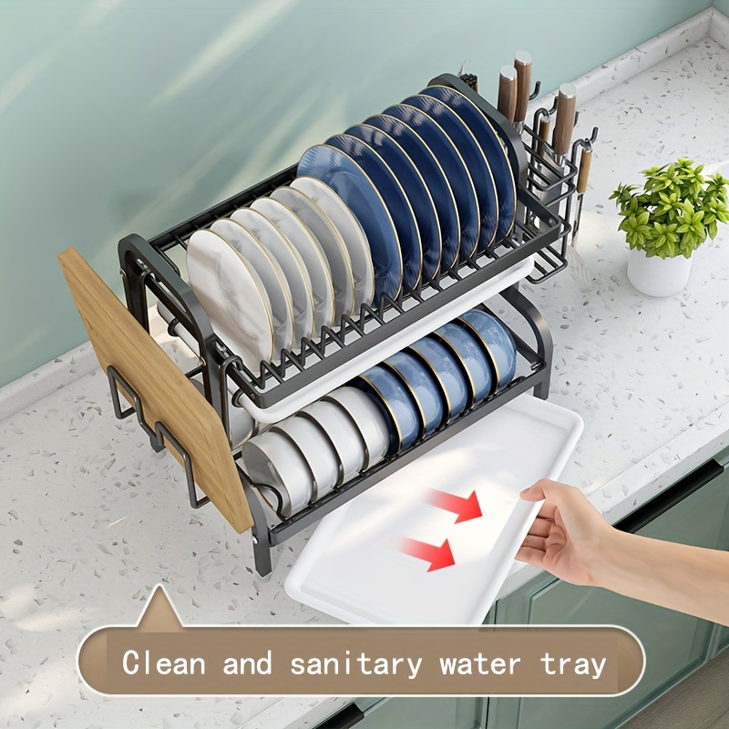 Dish drying rack that waters online plants