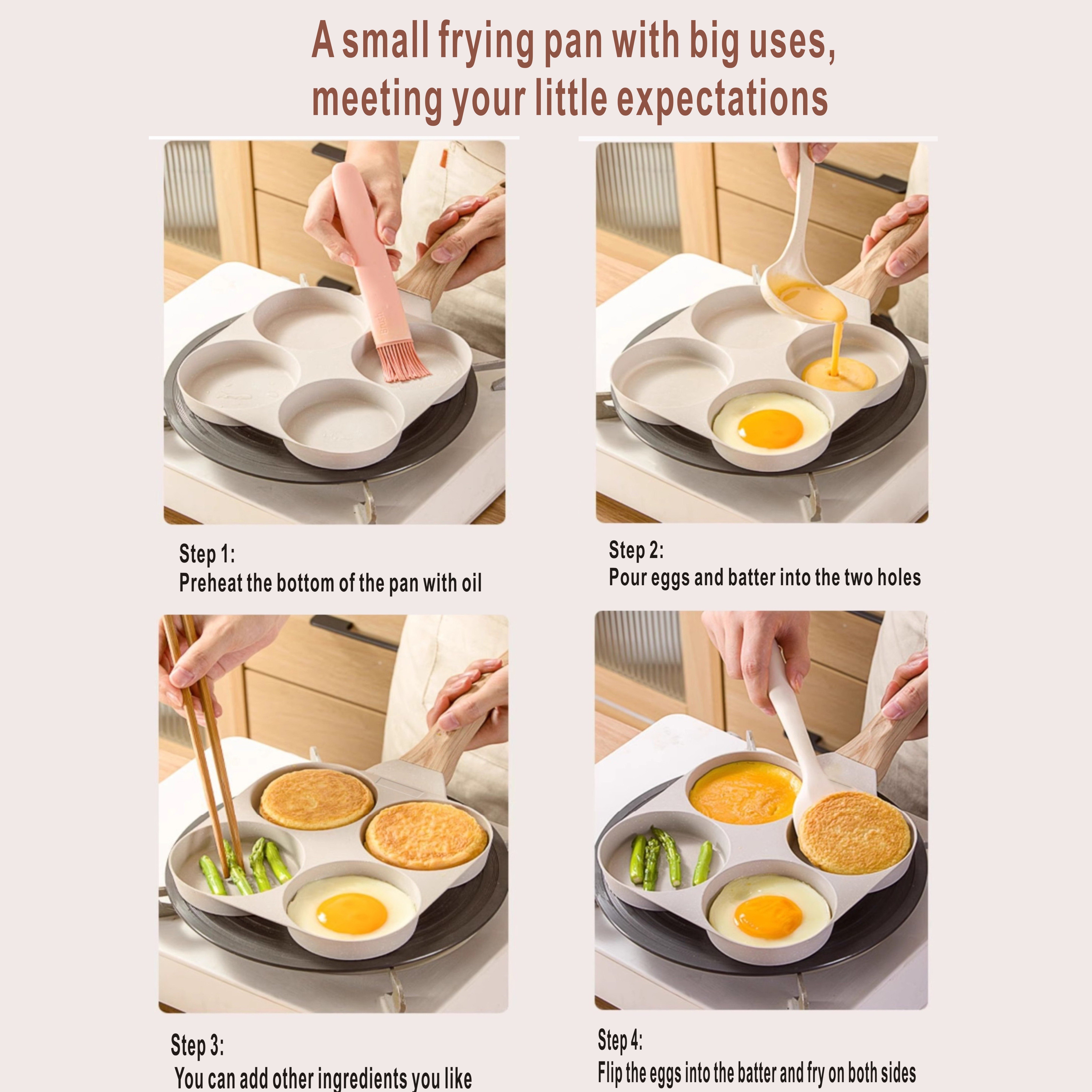 Cast Iron Skillet Home Mini Frying Pan Kitchen Essentials Accessory  Non-stick Cooking Tool