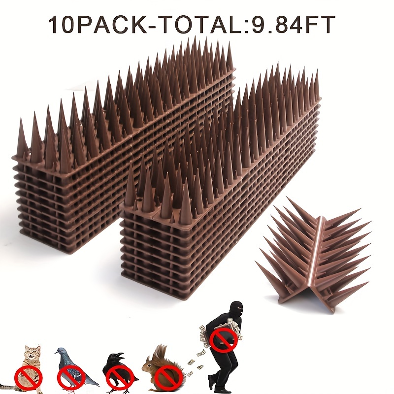 12 Packs, Bird Spikes Stainless Steel Anti Pigeons Deterrent Total  118.11inch Birds Repellent Anti Climb Security Wall Fence Away From Roof  Windowsill