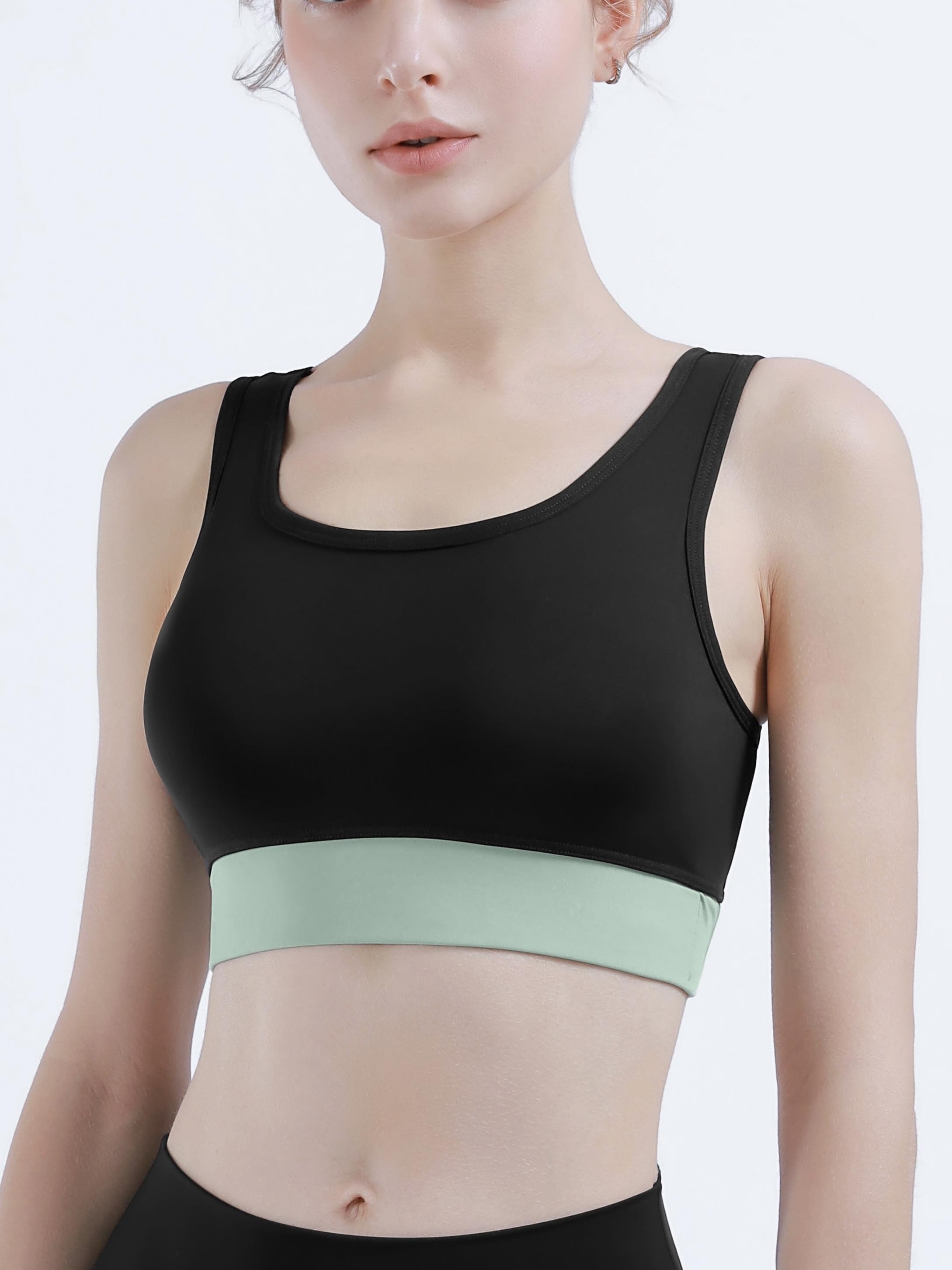 Womens Contrast Color Tank Sports Bra Comfortable High - Temu