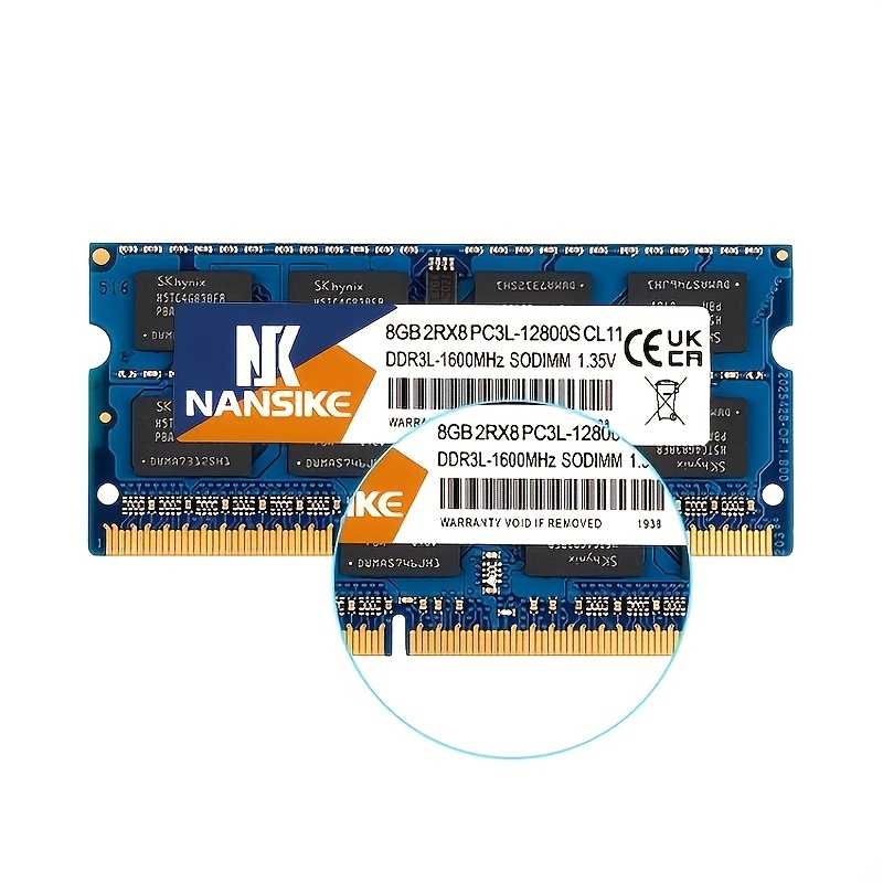 Laptop Memory Ram 8GB DDR3 DDR3L 1600MHz PC3L / PC3-12800S Sodimm 1.5V  1.35V CL11 204Pin 2RX8 Memoria For Notebook