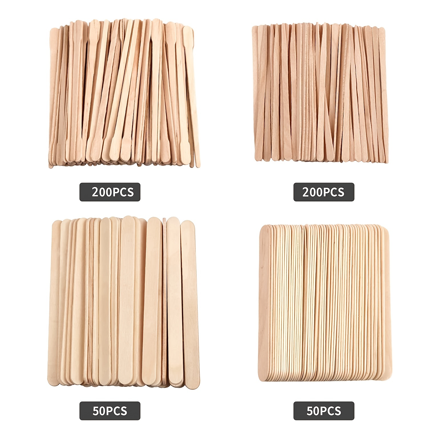 50Pcs Disposable Wooden Wax Sticks Small Waxing Spatula for Hair